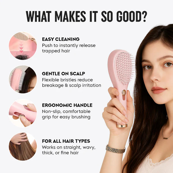 Self-Cleaning Retractable Hair Brush(Buy 1 Get 1 Free)