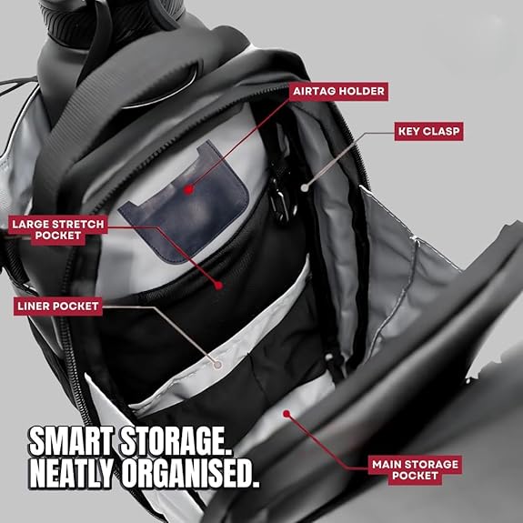 Magnetic Gym Bag with Bottle Holder & Zipper Pockets