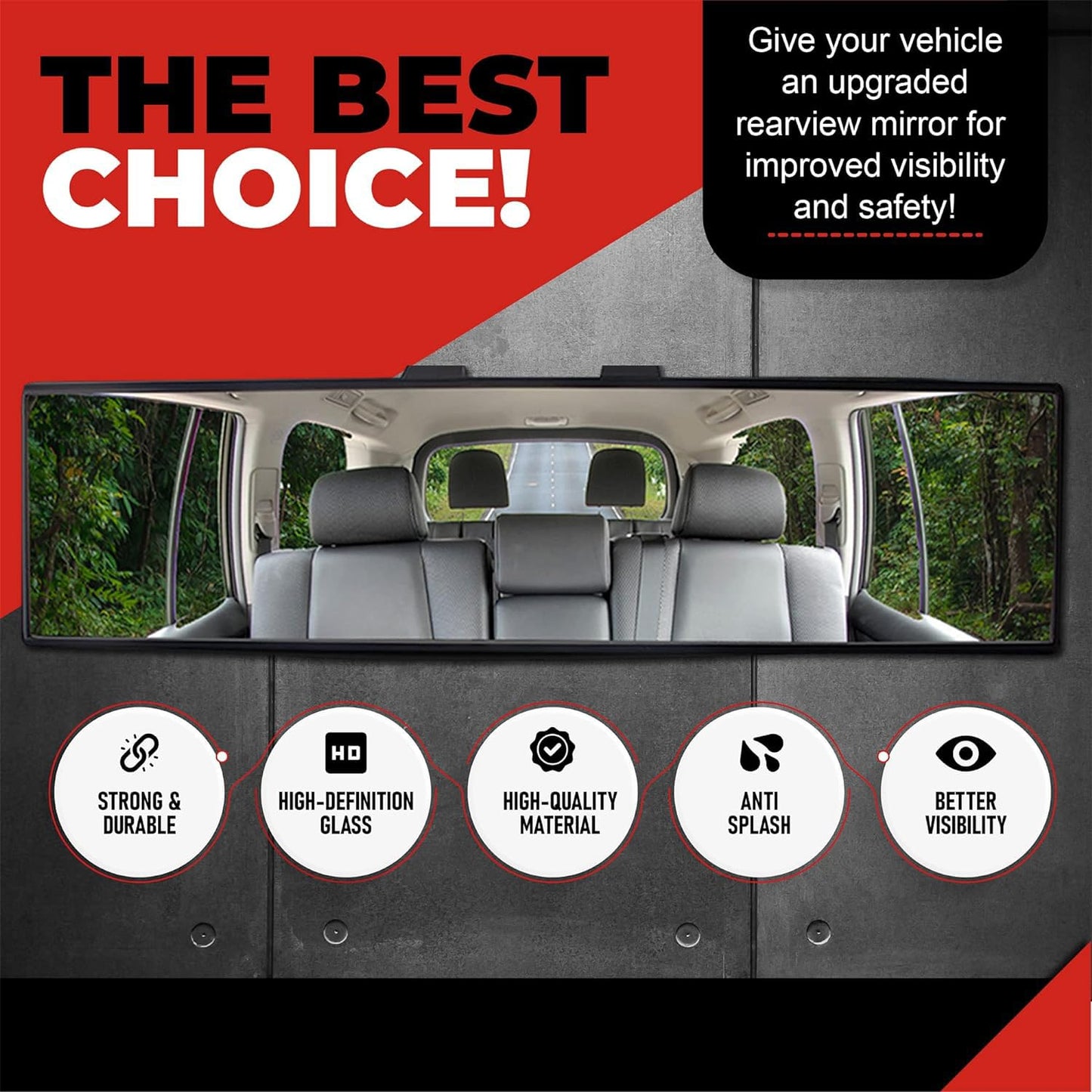 Panoramic Interior Extended Rear View Mirror for Cars