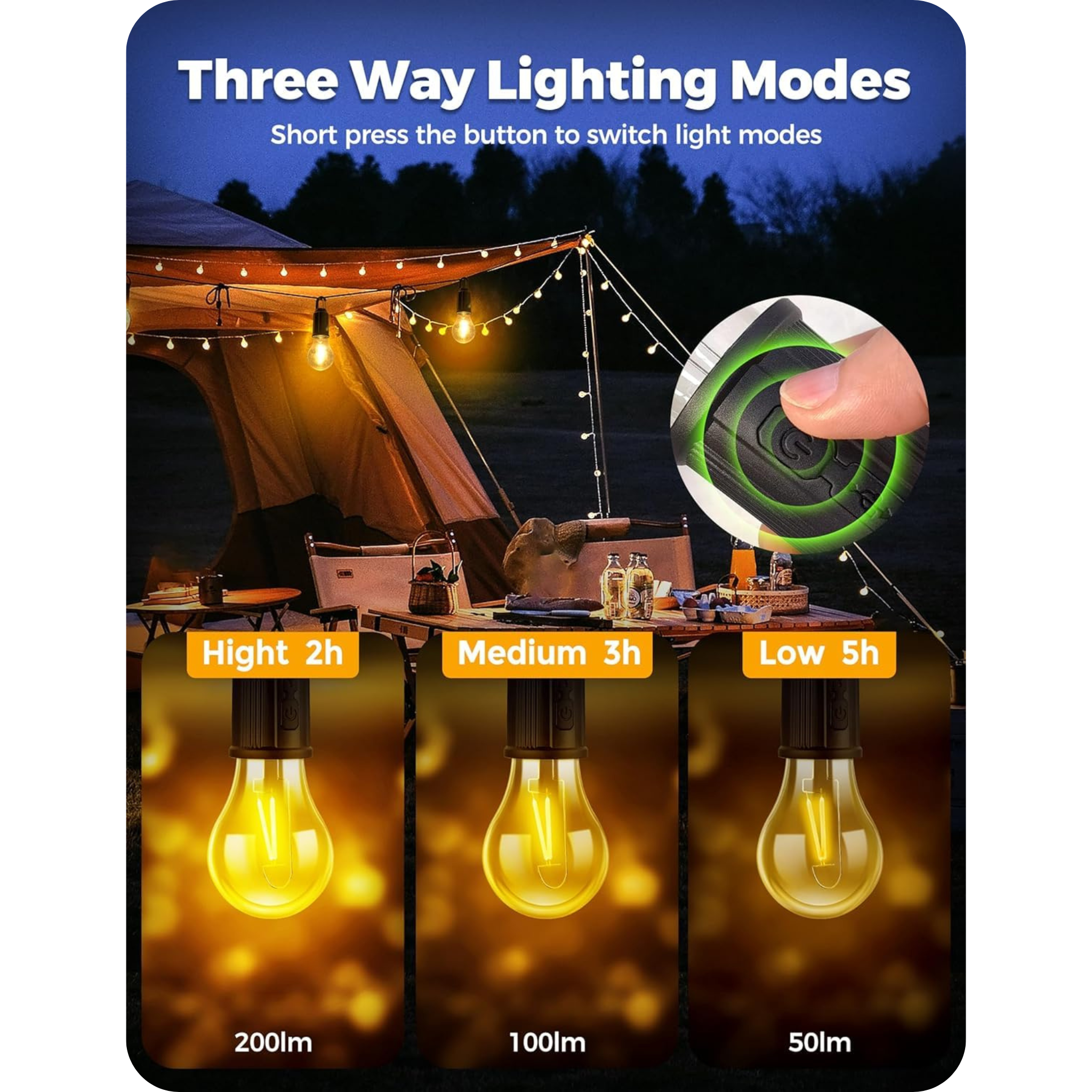 Rechargeable LED Camping Lantern (pack of 2)